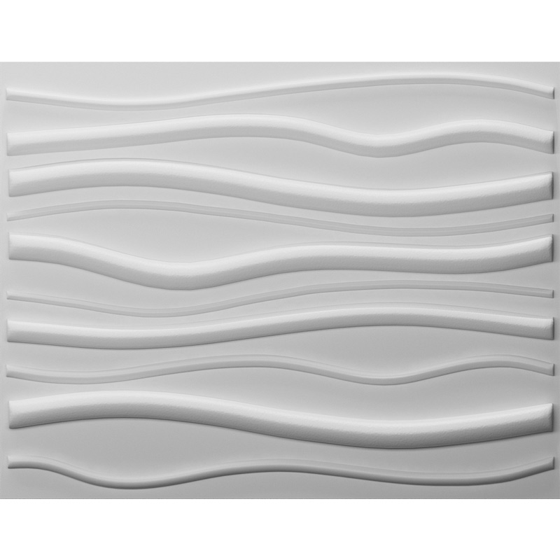 Paintable Waves 3D Wall Panels Plant Fiber Offwhite (Set of 6) 32 S.F