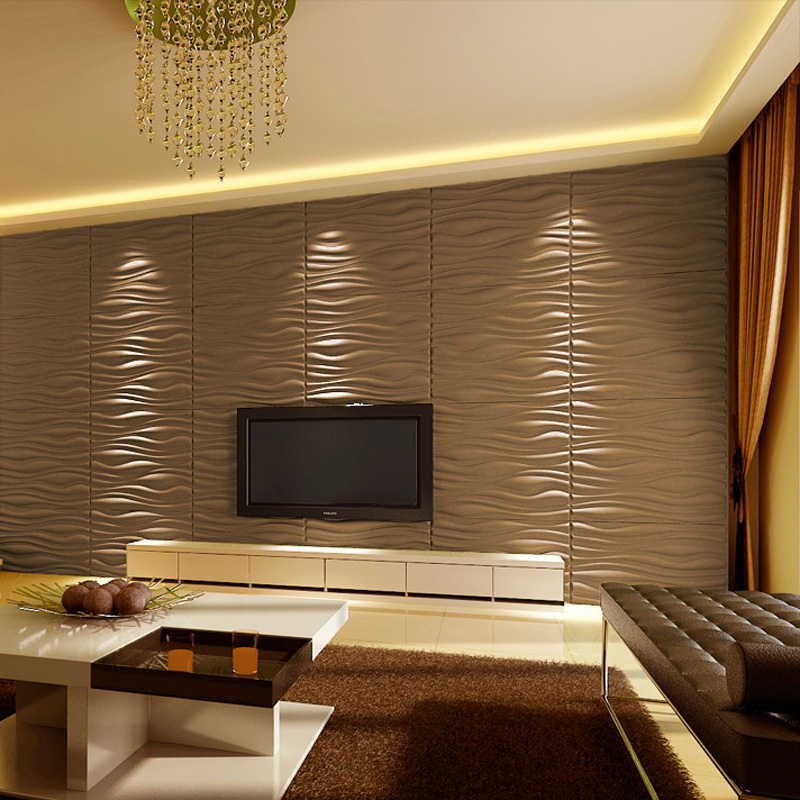 Decorative 3D Wall Panels 24.6"x31.5" Wave Board, 6 Tiles