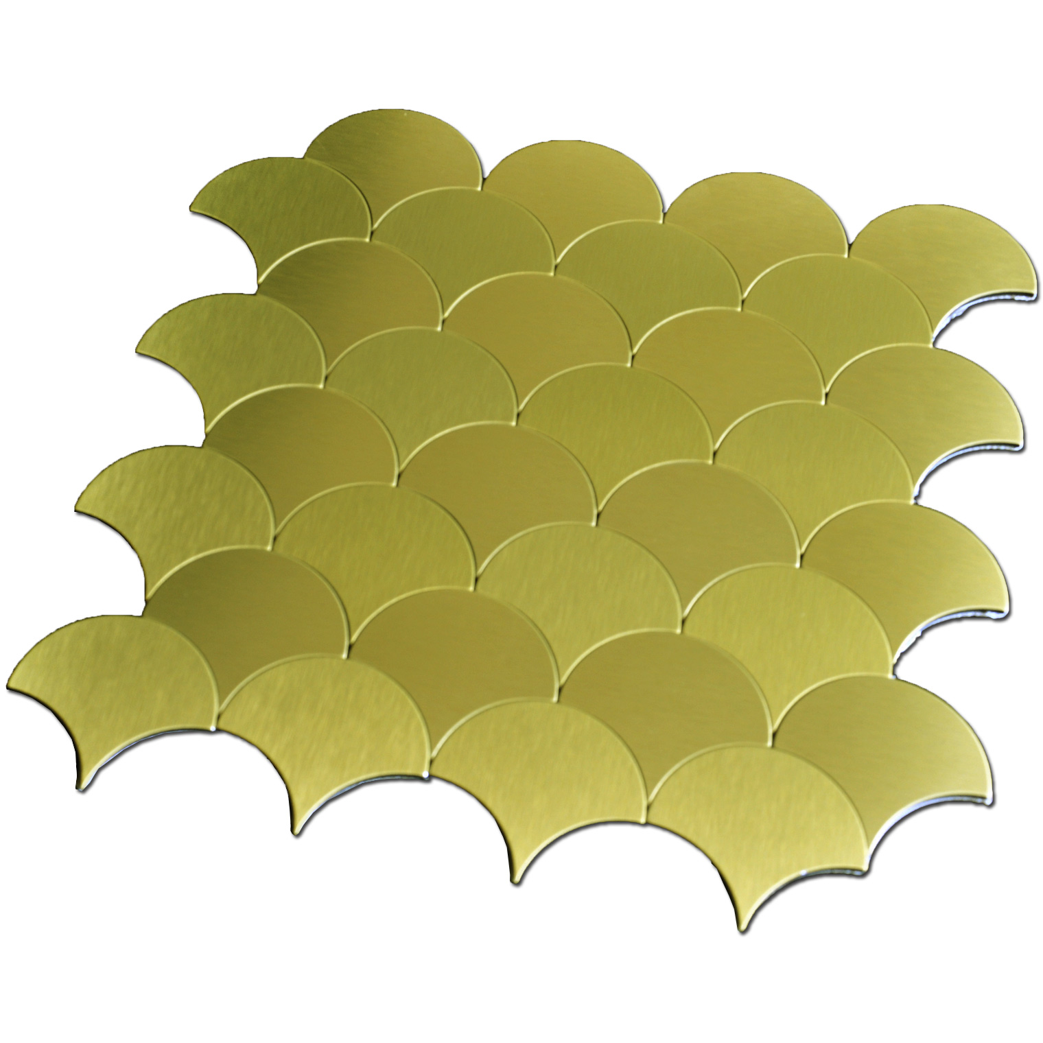 10 Sheets Fanshaped Metal Mosaic Gold Peel N Stick Backsplashes Tiles