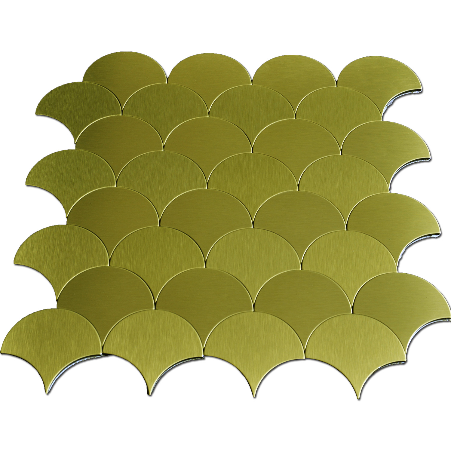 10 Sheets Fanshaped Metal Mosaic Gold Peel N Stick Backsplashes Tiles