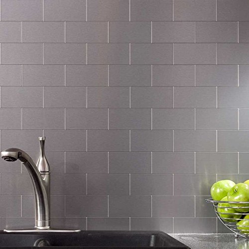 100-Piece Peel and Stick Tile Metal Backsplash for Kitchen, Subway