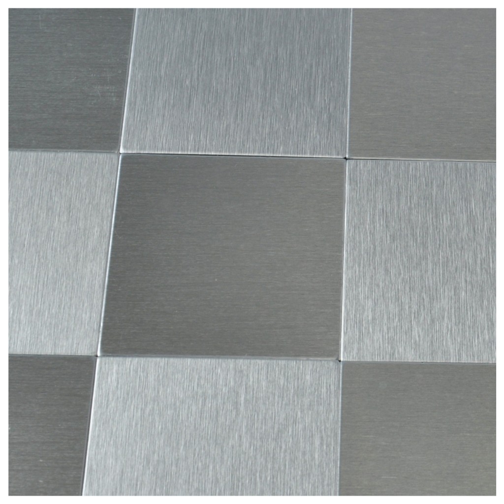 Brush Silver Metal Tiles