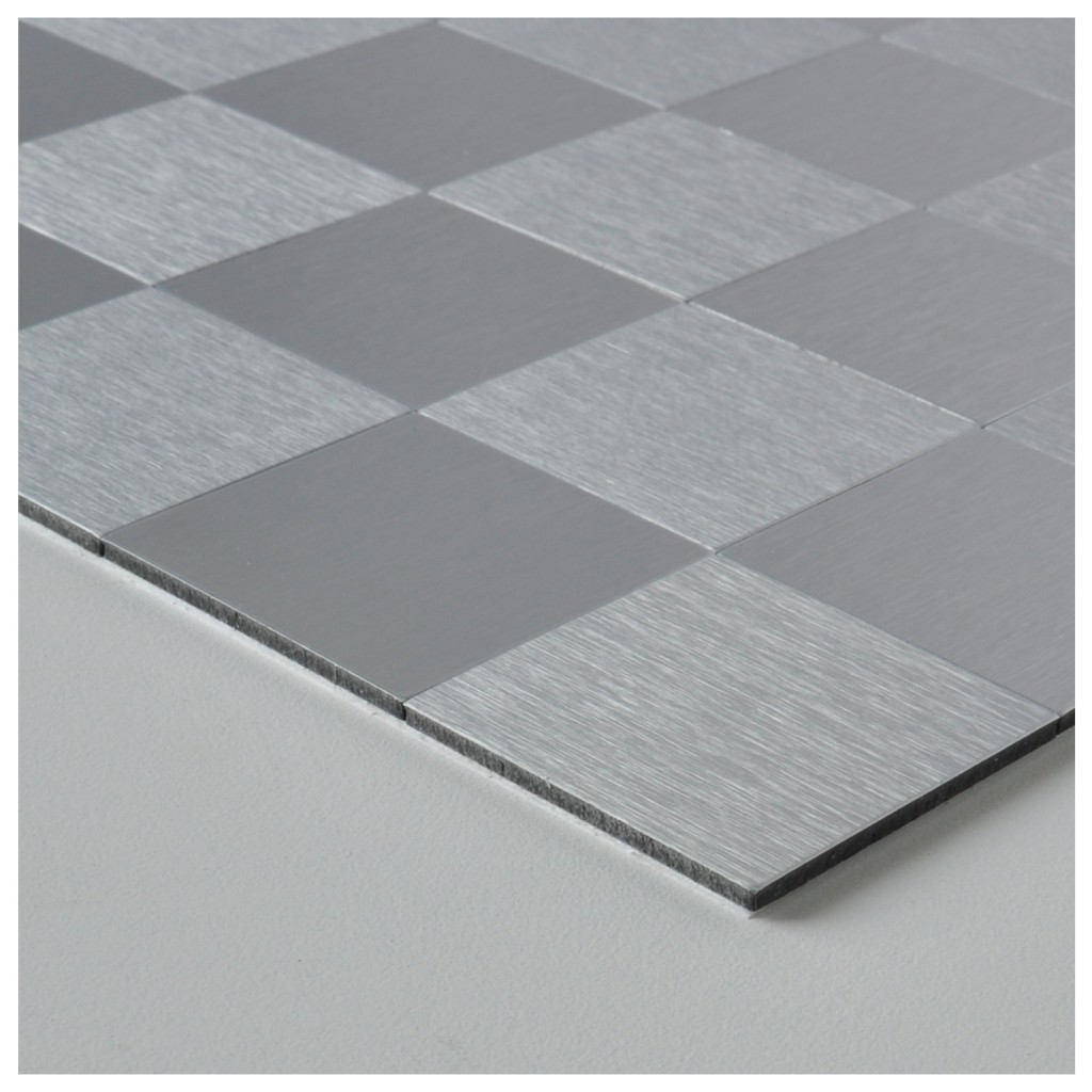 Brush Silver Metal Tiles