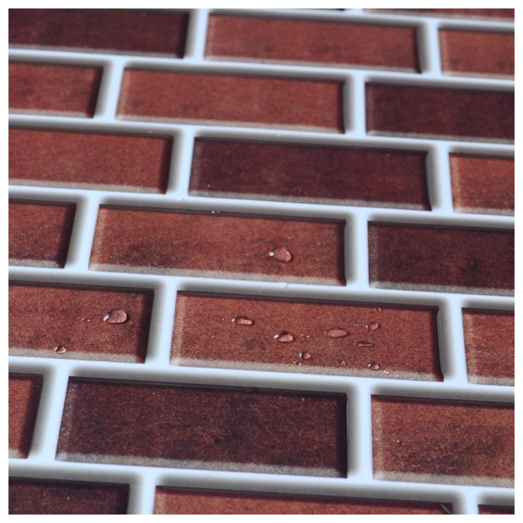 Peel and stick brick backsplash tiles