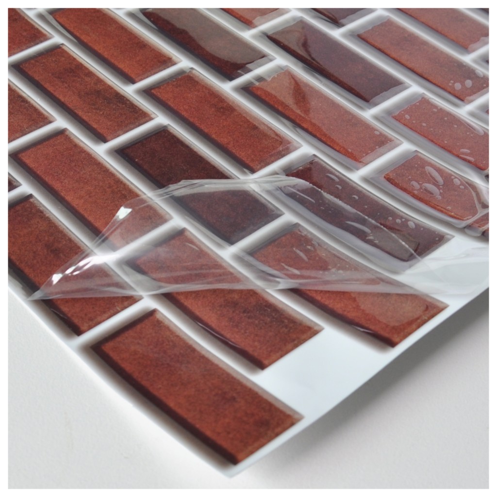 Peel and stick brick backsplash tiles