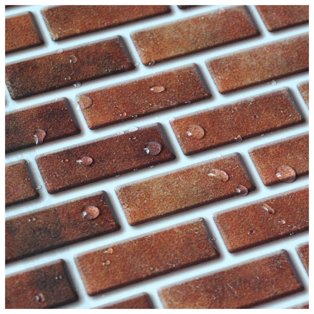 Peel and stick wall tile in brick style
